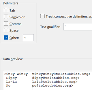 Use custom delimiter