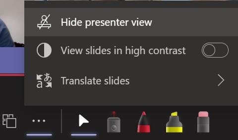 Hide presenter view