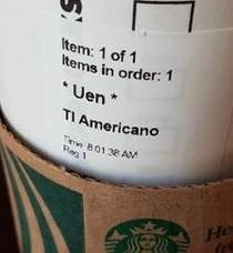 Starbucks name mangling
